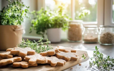 Recette de biscuits sains pour chien : friandises printanières aux herbes